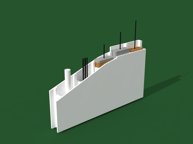 GFRG Panel Segment and Cross Section Diagram